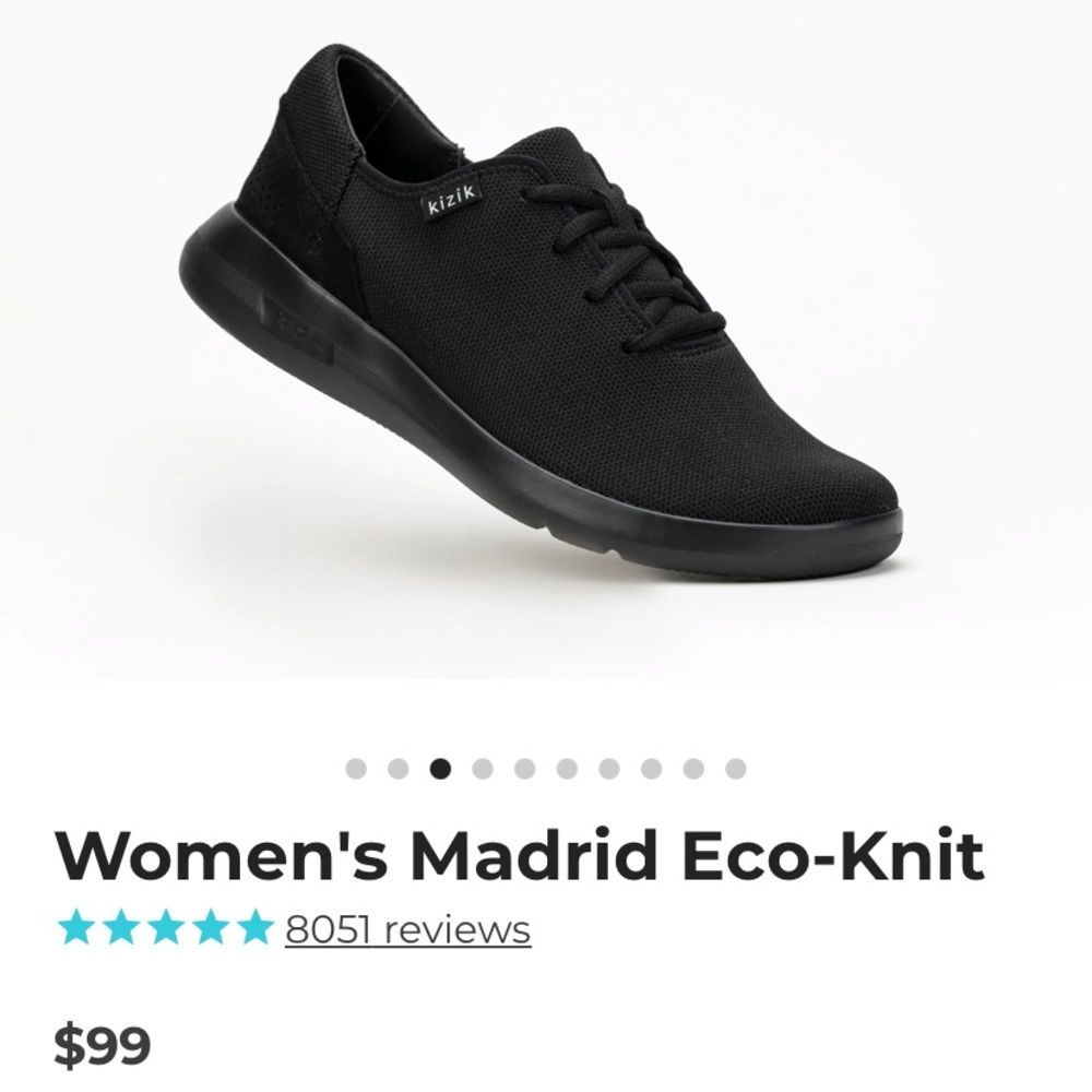 KIZIK - Madrid Eco Knit - BLACK ON BLACK - Non-Slip Bartending Shoes - SLIP ON!